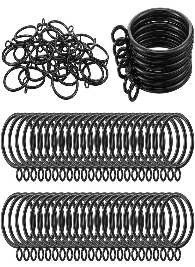 Kifmurase 100 Pack Metal Curtain Rings with Eyelets, 1.5 Inch Inner Diameter Drapery Ring for Curtain Rods Fits up to 1.2 Inch (Black) - Image 1